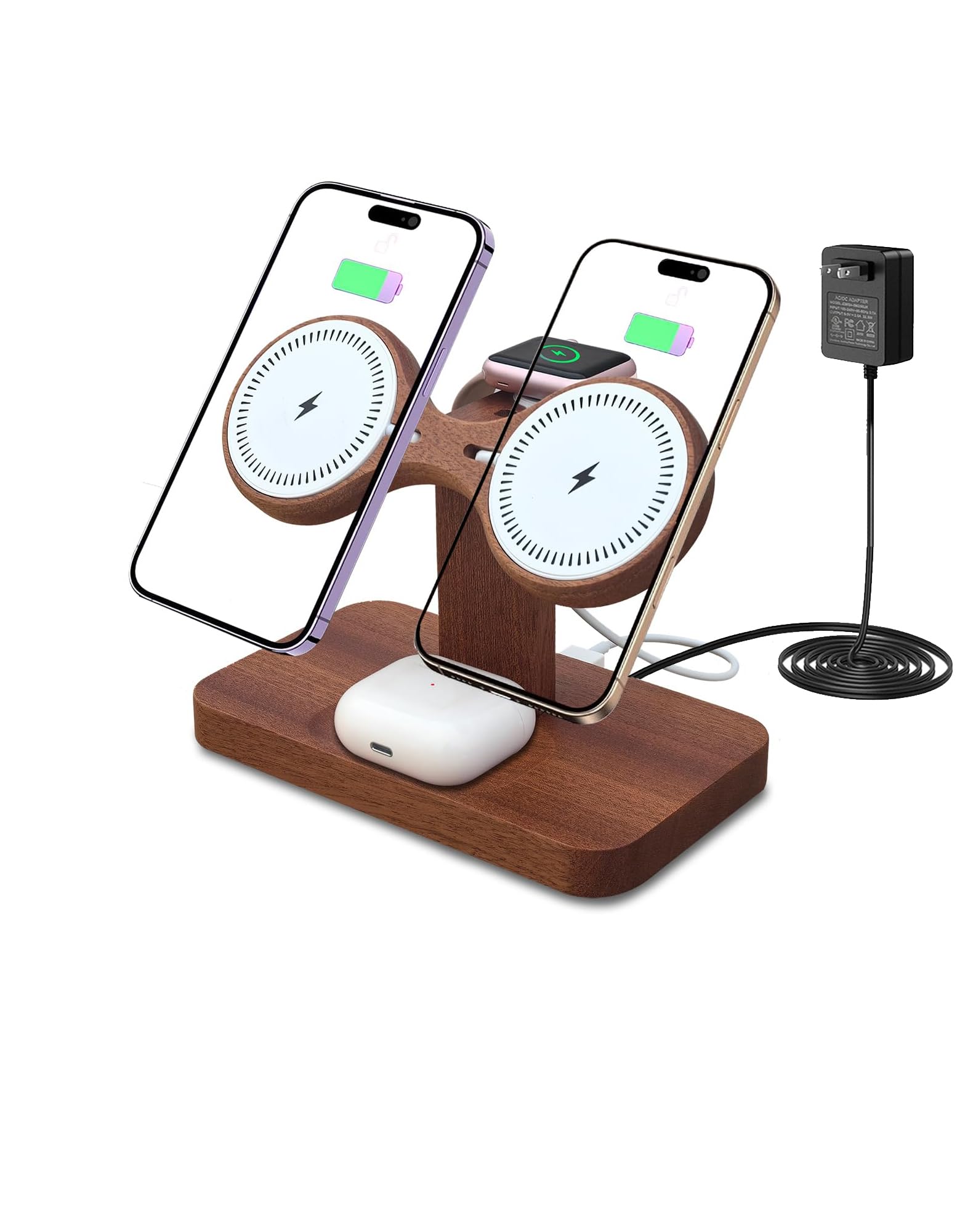 Apple3点セット Amazon.co.jp: 磁気式ワイヤレス充電ステーション 対応2台同時iPhone